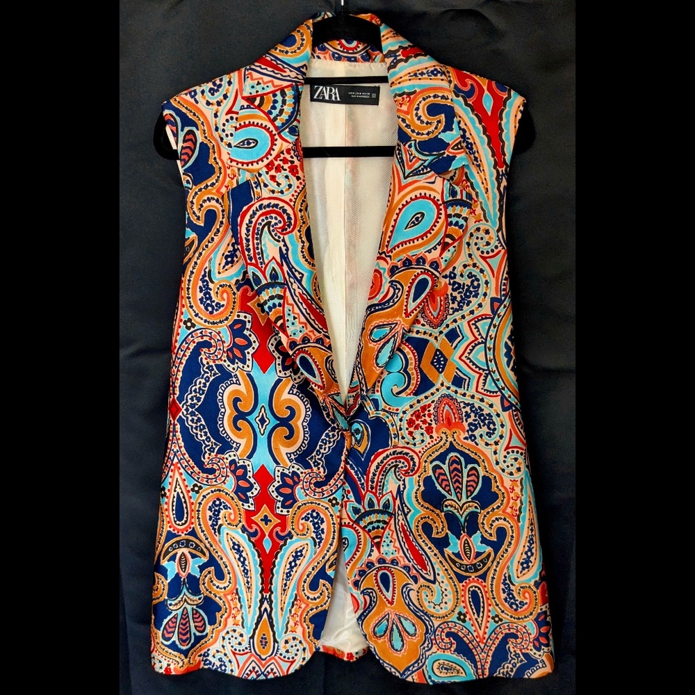 Zara Paisley Satin Vest